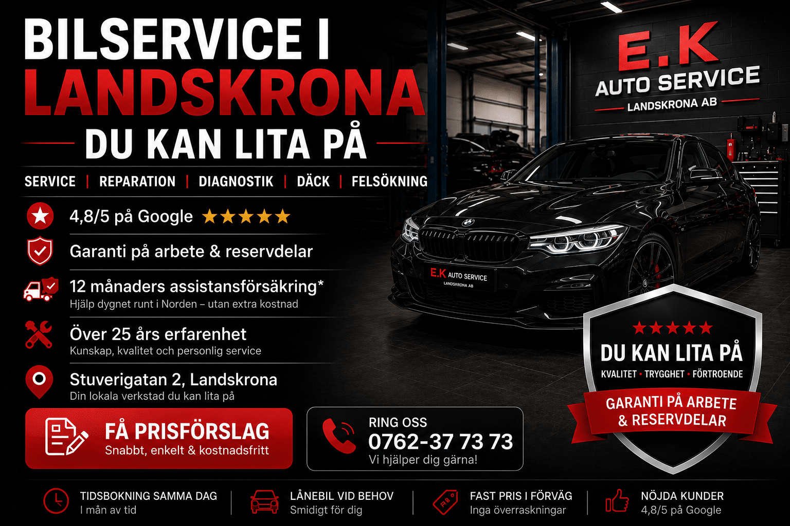 Bilverkstad i Landskrona, E.K Auto service landskrona ab